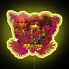Psychedelic artwork inspired by classic albums in vibrant RGB neon