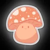 Vibrant LED sign featuring colorful Creamsicle-inspired mushroom design in neon.