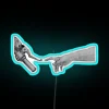 Neon Artistic Recreation of Michelangelo's 'Creation of Adam' Motorcycles Edition Sign