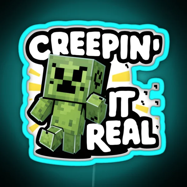 Creeper Minecraft Fan Art Design RGB Neon Sign
