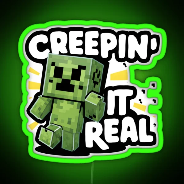 Creeper Minecraft Fan Art Design RGB Neon Sign