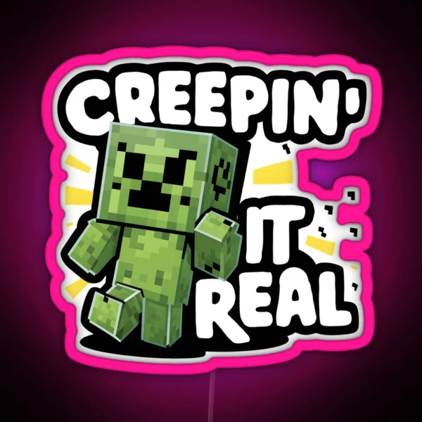 Creeper Minecraft Fan Art Design RGB Neon Sign