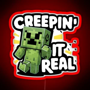 Creeper Minecraft Fan Art Design RGB Neon Sign