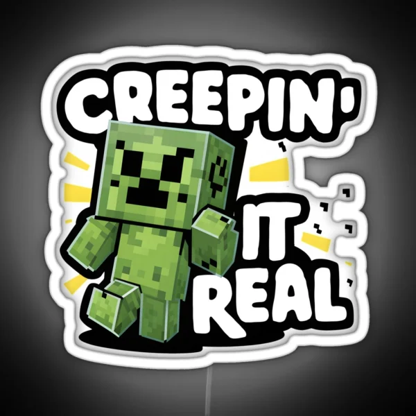 Creeper Minecraft Fan Art Design RGB Neon Sign
