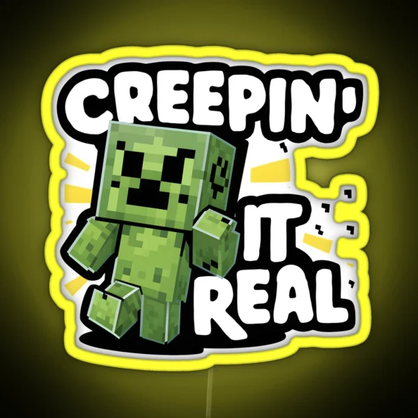 Creeper Minecraft Fan Art Design RGB Neon Sign