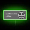 Creepy home decor accessory with vibrant RGB neon bumper led glow.