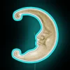 Whimsical Rainbow Colored Crescent Moon Shaped Neon Wall Art Decoration