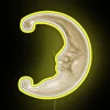Vibrant Crescent Moon LED Sign with Color-Changing RGB Lighting Effects