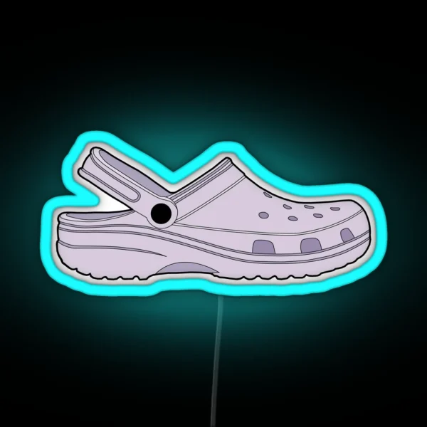 Croc Clog Lavender Shoe RGB Neon Sign