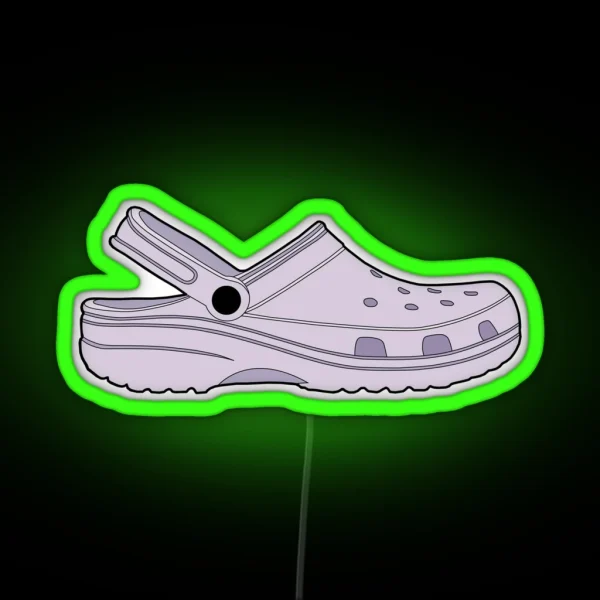 Croc Clog Lavender Shoe RGB Neon Sign
