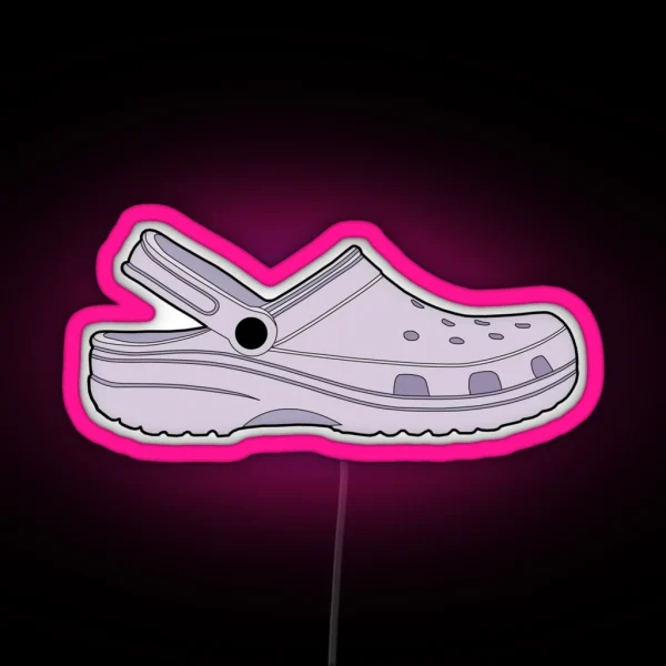 Croc Clog Lavender Shoe RGB Neon Sign