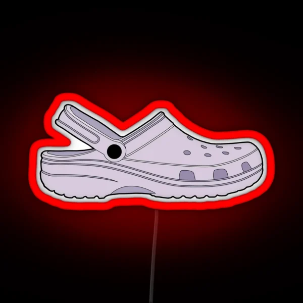 Croc Clog Lavender Shoe RGB Neon Sign
