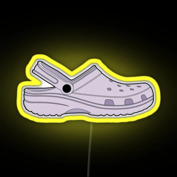 Croc Clog Lavender Shoe RGB Neon Sign