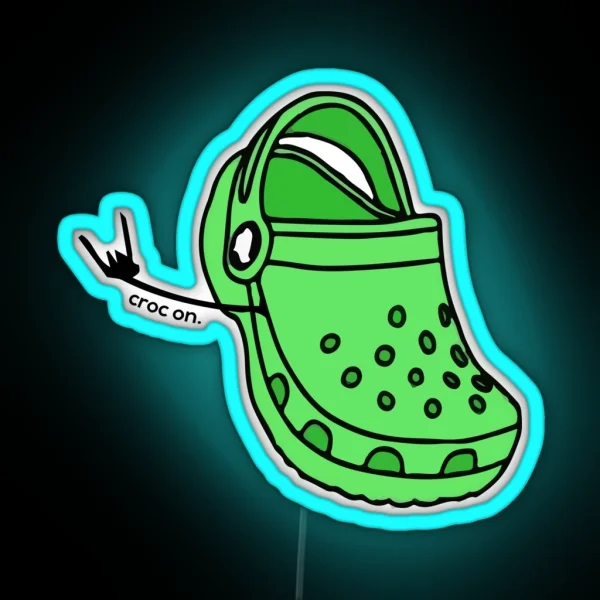 Croc On RGB Neon Sign