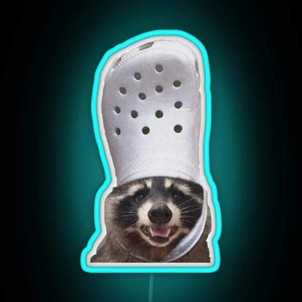 Croc Raccoon RGB Neon Sign