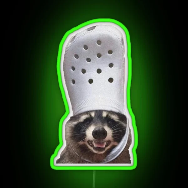 Croc Raccoon RGB Neon Sign