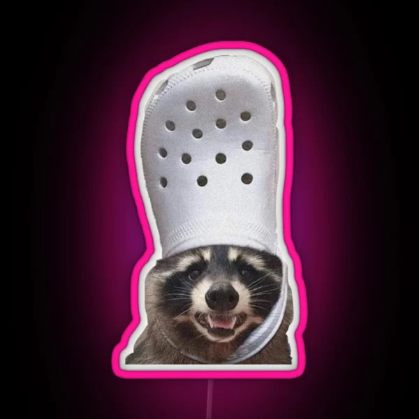 Croc Raccoon RGB Neon Sign