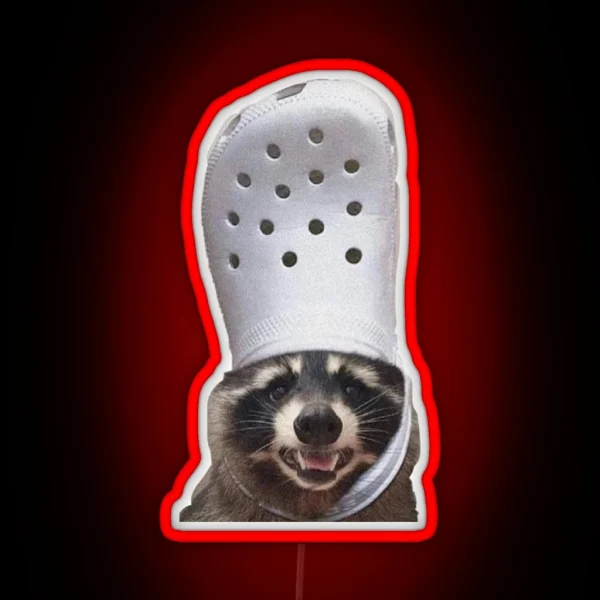 Croc Raccoon RGB Neon Sign
