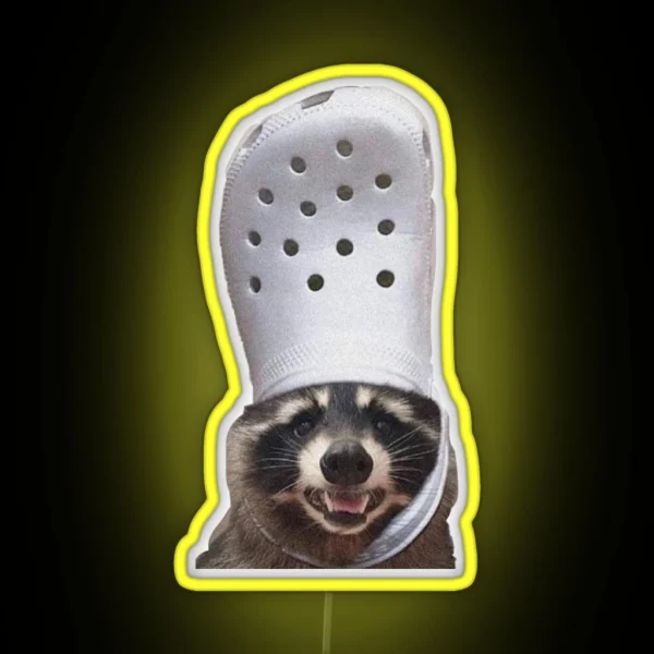 Croc Raccoon RGB Neon Sign