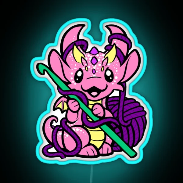 Crocchet Dragon RGB Neon Sign