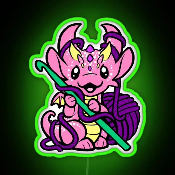 Crocchet Dragon RGB Neon Sign
