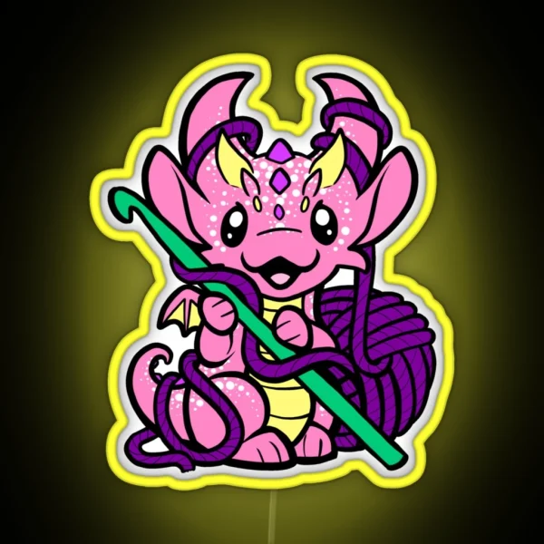 Crocchet Dragon RGB Neon Sign