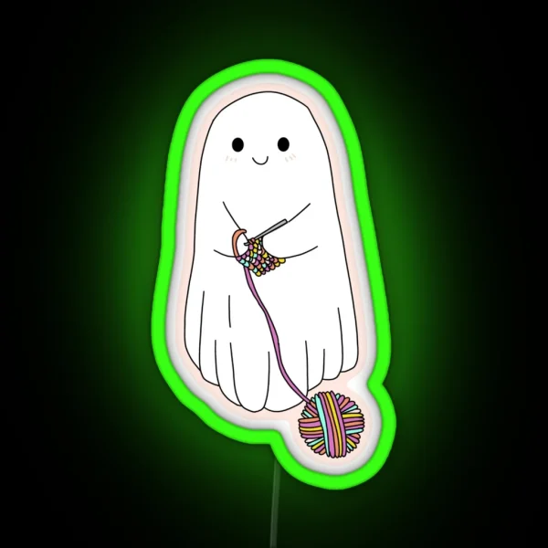 Crochet Ghost RGB Neon Sign