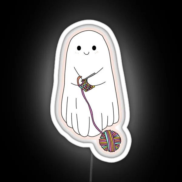 Crochet Ghost RGB Neon Sign