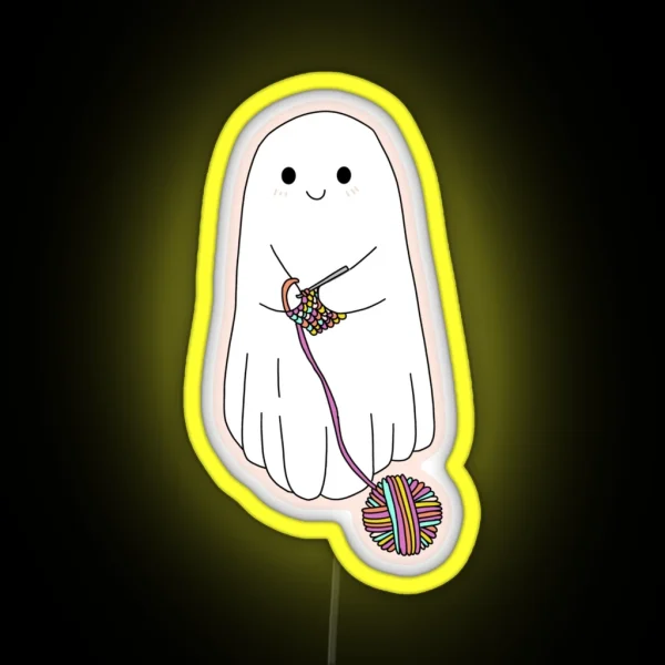 Crochet Ghost RGB Neon Sign