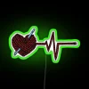 Neon Crochet Heartbeat Wall Sign with RGB Colorful Vibrant Pulse Effect