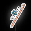 Colorful crochet hook inspired neon sign with rgb digital display