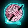 Neon Art Decoration featuring a Crochet Hook and Yarn Ball