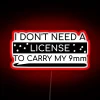 Neon sign: funny crochet-themed carry permit quote with 9mm humor