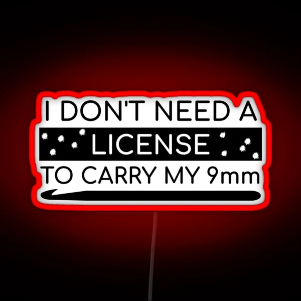 Crochet License To Carry 9mm Funny Quotes Gift RGB Neon Sign