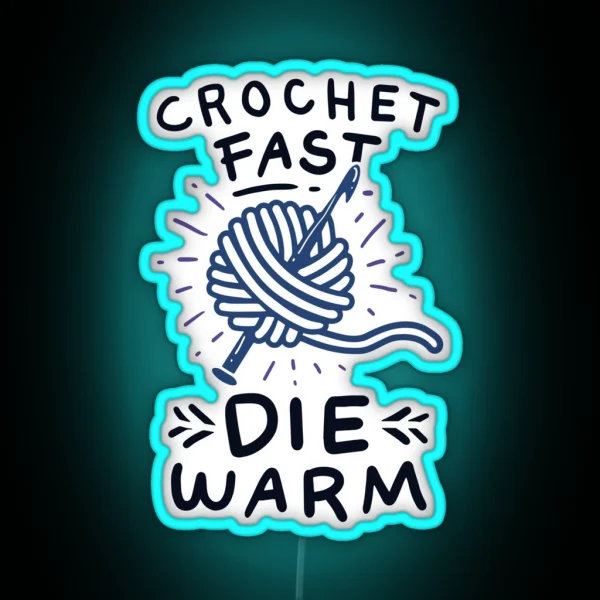 Crocheting Knitting RGB Neon Sign