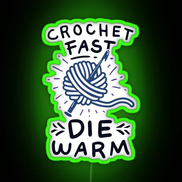 Crocheting Knitting RGB Neon Sign