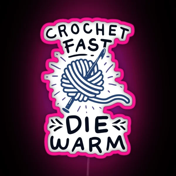Crocheting Knitting RGB Neon Sign