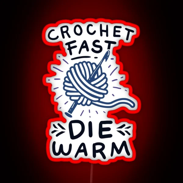 Crocheting Knitting RGB Neon Sign
