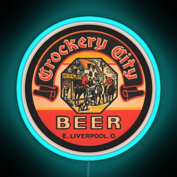 Crockery City Beer East Liverpool Ohio RGB Neon Sign