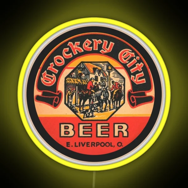Crockery City Beer East Liverpool Ohio RGB Neon Sign
