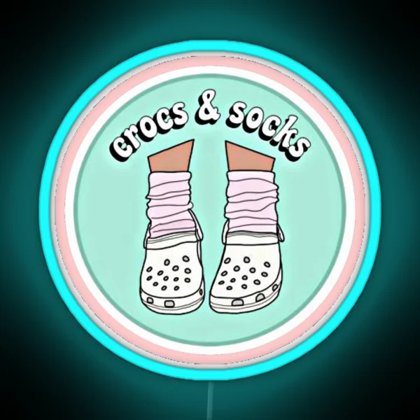 Crocs And Socks Led RGB Neon Sign