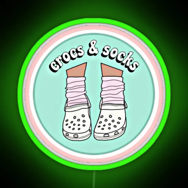 Crocs And Socks Led RGB Neon Sign