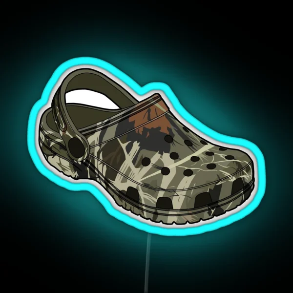 Crocs Camo Clog Shoe RGB Neon Sign