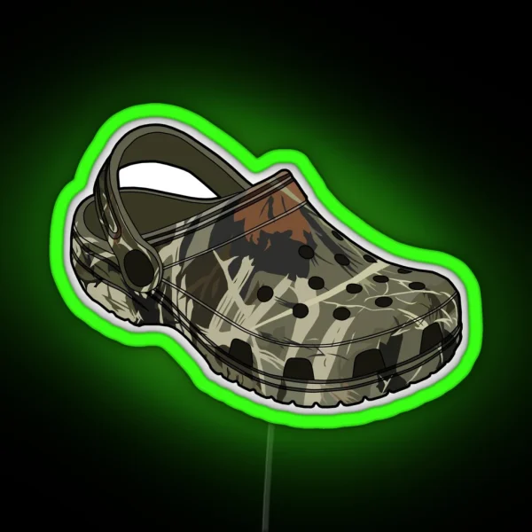 Crocs Camo Clog Shoe RGB Neon Sign
