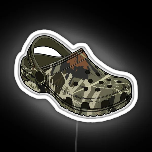 Crocs Camo Clog Shoe RGB Neon Sign