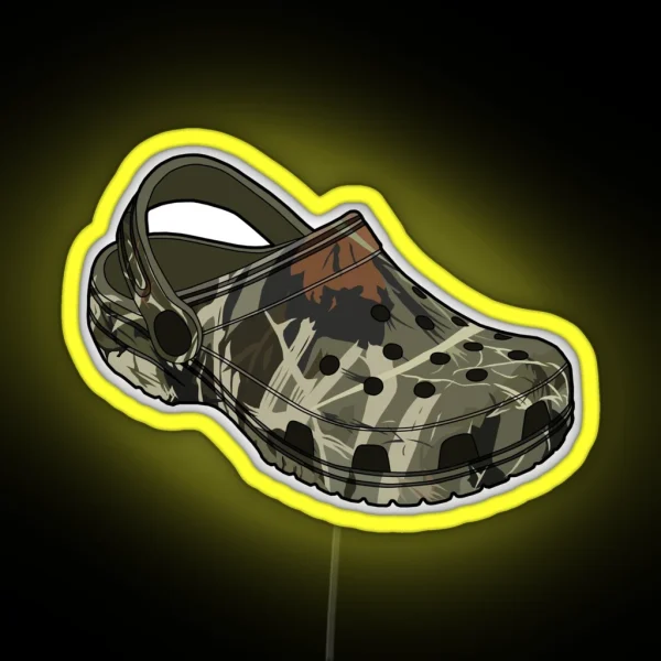 Crocs Camo Clog Shoe RGB Neon Sign