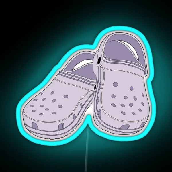 Crocs Clog Lavender Shoe RGB Neon Sign