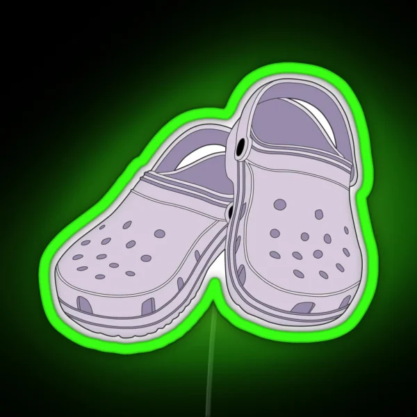 Crocs Clog Lavender Shoe RGB Neon Sign