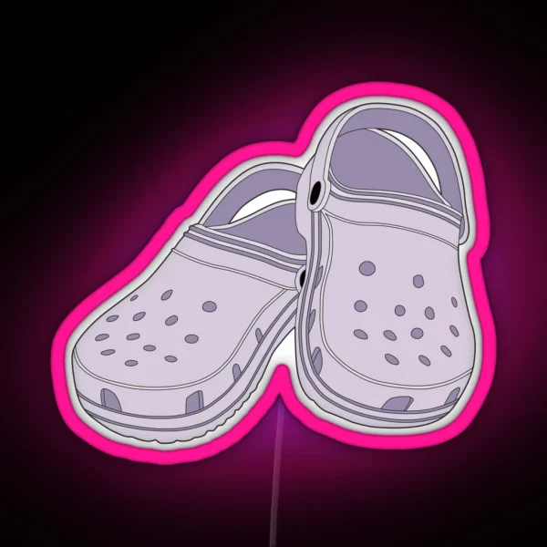 Crocs Clog Lavender Shoe RGB Neon Sign