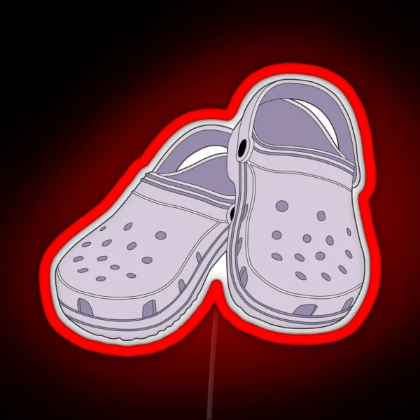 Crocs Clog Lavender Shoe RGB Neon Sign